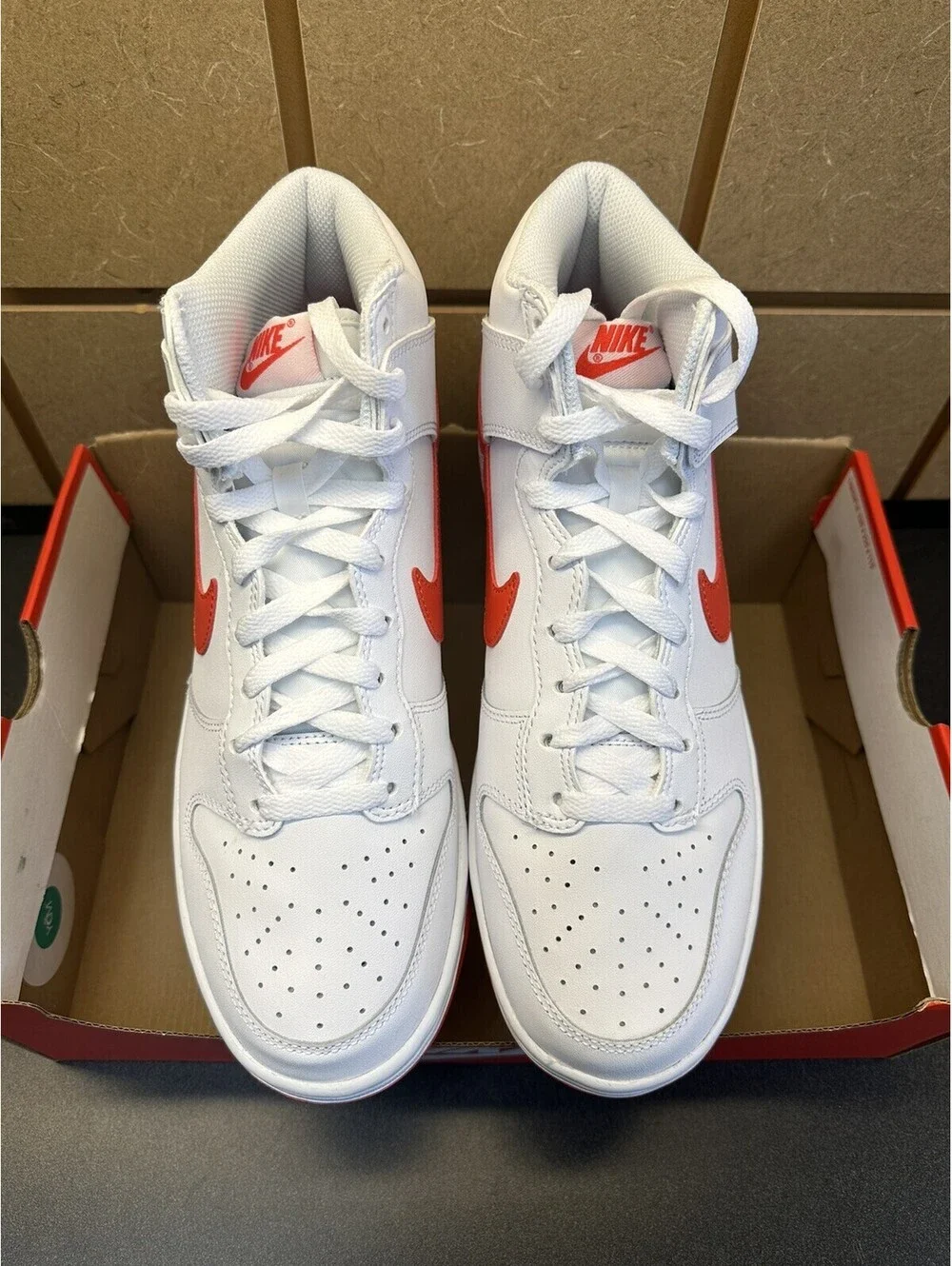 Nike Dunk High Retro White Picante Red Size 8 Mens Sneakers Shoes DV0828-100